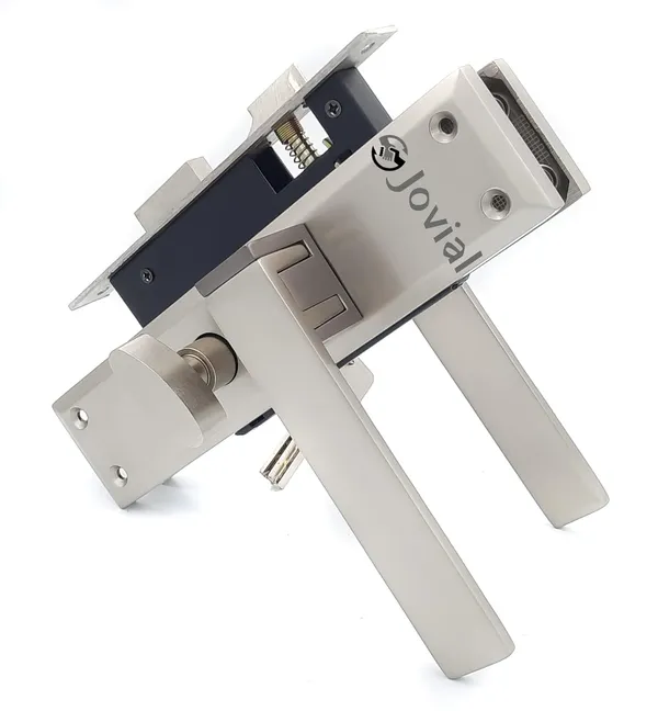 CY-58_-_8"_Plate_Mortise_Door_Lock_Handle_Set/Mortise_Lock_with_Brass_Lock_Body_and_60mm_Brass_Cylinder_Set_with_3_Brass_Computerised_Keys(Silver_Satin_Finish)