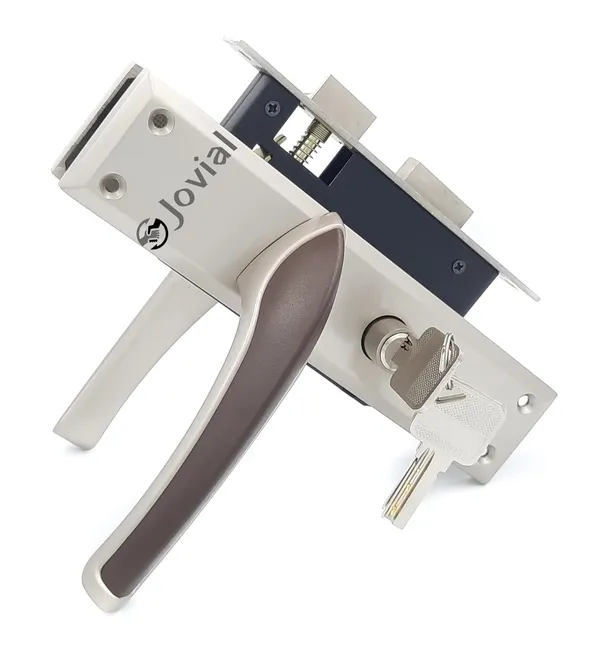 CY-Sigma_-_8"_Plate_Mortise_Door_Lock_Handle/Mortise_Lock_with_Brass_Lock_Body_and_60mm_Brass_Cylinder_Set_with_3_Brass_Computerised_Keys_(Silver_Satin_Finish)