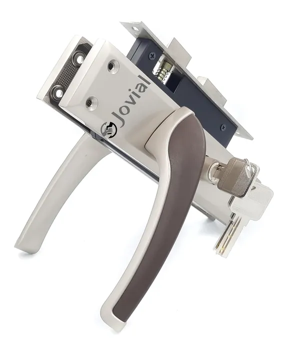 CY-Sigma_-_8"_Plate_Mortise_Door_Lock_Handle/Mortise_Lock_with_Brass_Lock_Body_and_60mm_Brass_Cylinder_Set_with_3_Brass_Computerised_Keys_(Silver_Satin_Finish)