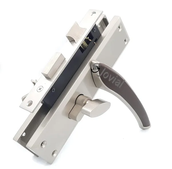 CY-Sigma_-_8"_Plate_Mortise_Door_Lock_Handle/Mortise_Lock_with_Brass_Lock_Body_and_60mm_Brass_Cylinder_Set_with_3_Brass_Computerised_Keys_(Silver_Satin_Finish)