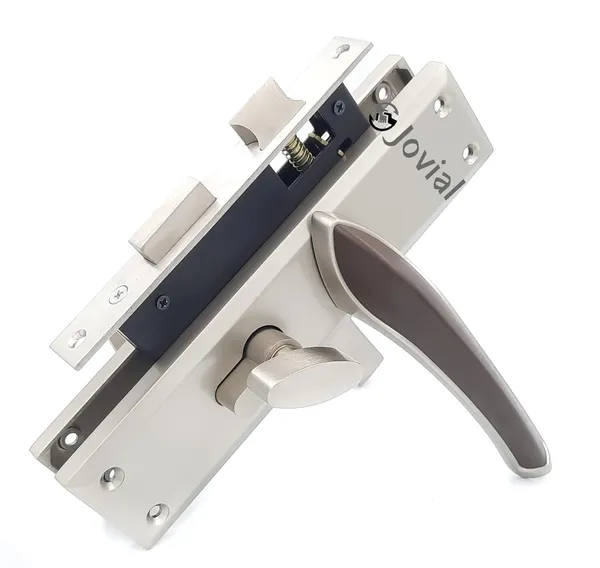 CY-Sigma_-_8"_Plate_Mortise_Door_Lock_Handle/Mortise_Lock_with_Brass_Lock_Body_and_60mm_Brass_Cylinder_Set_with_3_Brass_Computerised_Keys_(Silver_Satin_Finish)