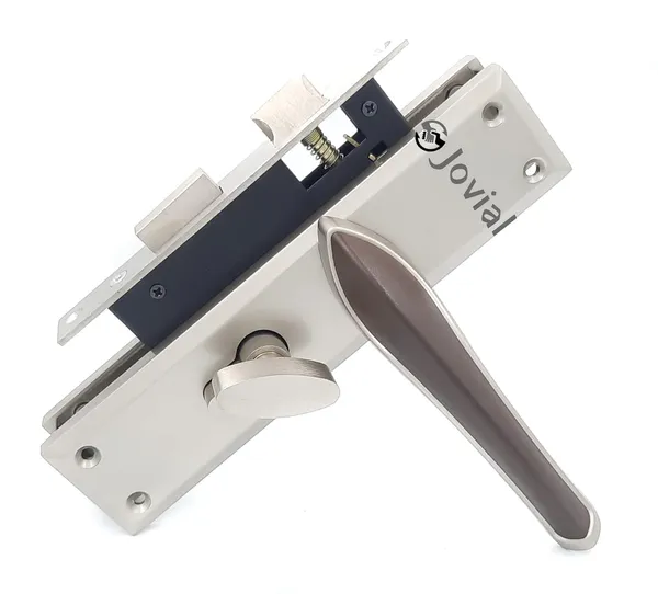CY-Sigma_-_8"_Plate_Mortise_Door_Lock_Handle/Mortise_Lock_with_Brass_Lock_Body_and_60mm_Brass_Cylinder_Set_with_3_Brass_Computerised_Keys_(Silver_Satin_Finish)