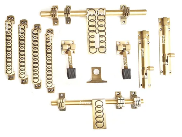 Double_Door_-_1017-_Door_Fittings_Accessories_Kit_Set_(12"-1_Aldrop,_10"-1_Latch,_4_Handles,_2_Tower_Bolt_and_2_Door_Stopper,_Finish_:_Antique_Brass)
