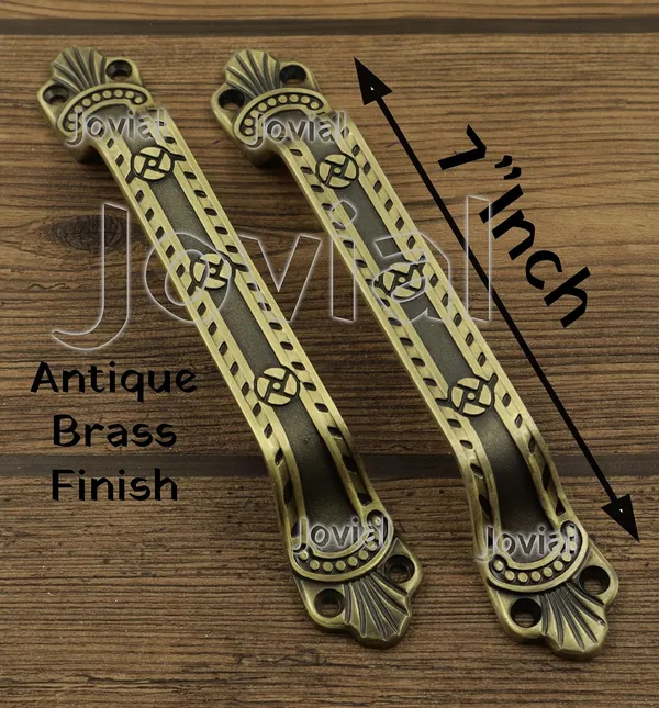 Main_Door_-_136_-_Handle/Door_Handle/Pull_Handle/Handle_Set_(7_Inch,_Finish:_Antique_Brass,_Material_:_Zink_Alloy,_2_Pcs_Set)