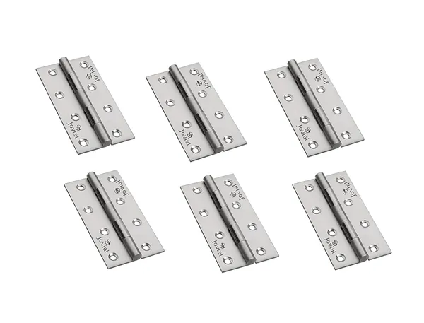 3"x_12_|_6_Pcs_-_Stainless_Steel_Door_Hinges/Window_Hinges/Butt_Hinges,_Softly_Movement_Hinges_(3_inch_x_12_Gauge/2.5_mm_Thickness,_Finish_:_Satin_Matt,_6_Pcs)