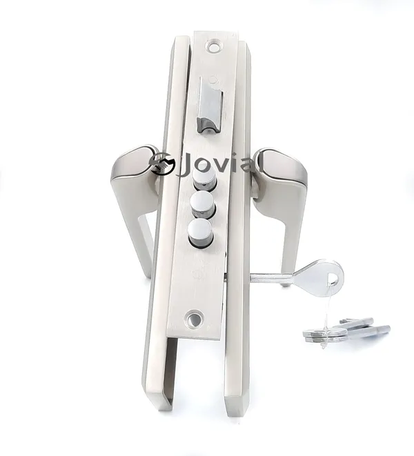KY-02L_-_8"_Plate_Mortise_Door_Lock_Handle_Set/Mortise_Lock_with_Brass_Lock_Body_and_3_Pcs_Keys(Silver_Satin_Finish)