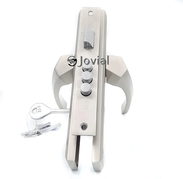 KY-12_-_8"_Plate_Mortise_Door_Lock_Handle_Set/Mortise_Lock_with_Brass_Lock_Body_and_3_Pcs_Keys(Silver_Satin_Finish)