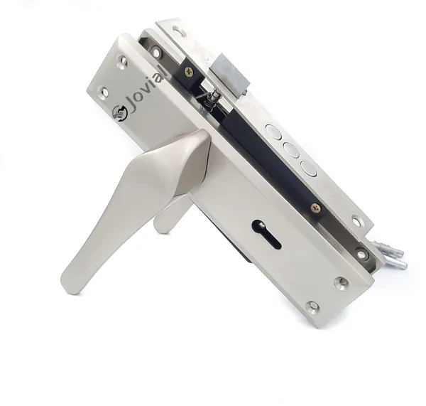 KY-13_-_8"_Plate_Mortise_Door_Lock_Handle_Set/Mortise_Lock_with_Brass_Lock_Body_and_3_Pcs_Keys(Silver_Satin_Finish)