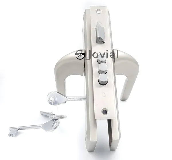 KY-27_-_8"_Plate_Mortise_Door_Lock_Handle_Set/Mortise_Lock_with_Brass_Lock_Body_and_3_Pcs_Keys(Silver_Satin_Finish)