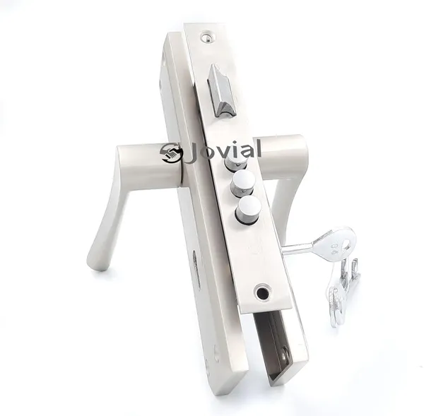 KY-30_-_8"_Plate_Mortise_Door_Lock_Handle_Set/Mortise_Lock_with_Brass_Lock_Body_and_3_Pcs_Keys(Silver_Satin_Finish)