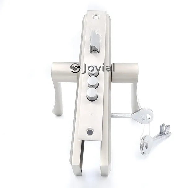 KY-30_-_8"_Plate_Mortise_Door_Lock_Handle_Set/Mortise_Lock_with_Brass_Lock_Body_and_3_Pcs_Keys(Silver_Satin_Finish)