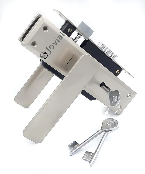 KY-40_-_8"_Plate_Mortise_Door_Lock_Handle_Set/Mortise_Lock_with_Brass_Lock_Body_and_3_Pcs_Keys(Silver_Satin_Finish)
