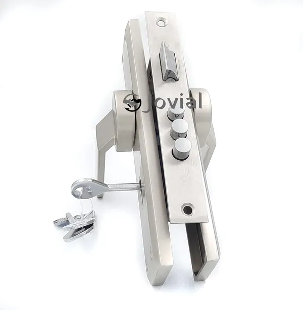 KY-45_-_8"_Plate_Mortise_Door_Lock_Handle_Set/Mortise_Lock_with_Brass_Lock_Body_and_3_Pcs_Keys(Silver_Satin_Finish)