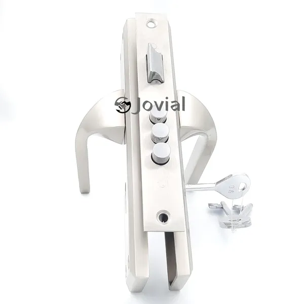 KY-48_-_8"_Plate_Mortise_Door_Lock_Handle_Set/Mortise_Lock_with_Brass_Lock_Body_and_3_Pcs_Keys(Silver_Satin_Finish)