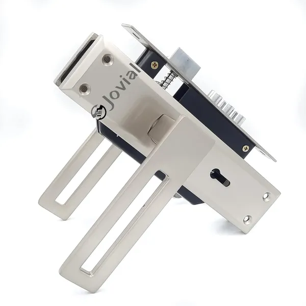 KY-52_-_8"_Plate_Mortise_Door_Lock_Handle_Set/Mortise_Lock_with_Brass_Lock_Body_and_3_Pcs_Keys(Silver_Satin_Finish)