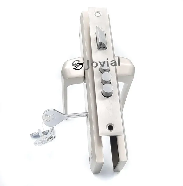 KY-54_-_8"_Plate_Mortise_Door_Lock_Handle_Set/Mortise_Lock_with_Brass_Lock_Body_and_3_Pcs_Keys(Silver_Satin_Finish)