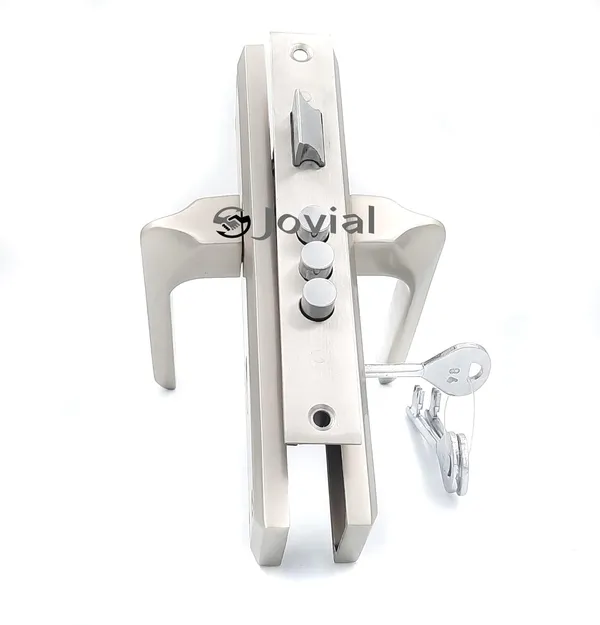 KY-55_-_8"_Plate_Mortise_Door_Lock_Handle_Set/Mortise_Lock_with_Brass_Lock_Body_and_3_Pcs_Keys(Silver_Satin_Finish)