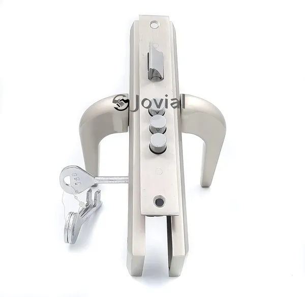 KY-57_-_8"_Plate_Mortise_Door_Lock_Handle_Set/Mortise_Lock_with_Brass_Lock_Body_and_3_Pcs_Keys(Silver_Satin_Finish)