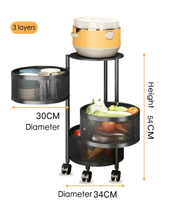 3_Layer_with_Top_Layer_Kitchen_Rotating_Trolley_Storage_Rack(3_Layer,_Round_Shape,_Black)