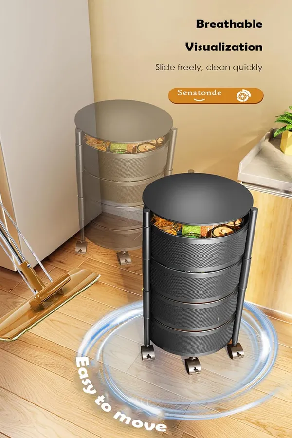 3_Layer_with_Top_Layer_Kitchen_Rotating_Trolley_Storage_Rack(3_Layer,_Round_Shape,_Black)