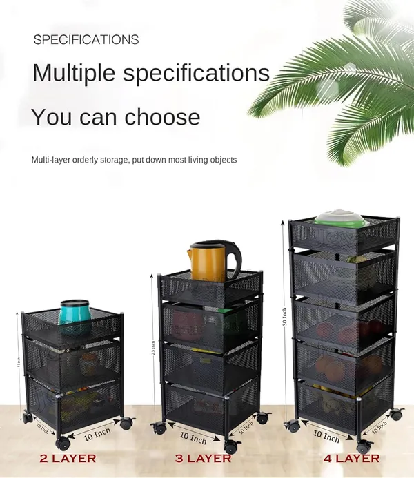5_Layer_Kitchen_Rotating_Trolley_Storage_Rack(5_Layer,_Square_Shape,_Black)