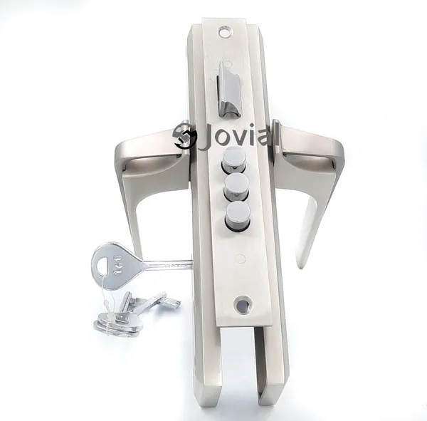 KY-51_-_8"_Plate_Mortise_Door_Lock_Handle_Set/Mortise_Lock_with_Brass_Lock_Body_and_3_Pcs_Keys(Silver_Satin_Finish)