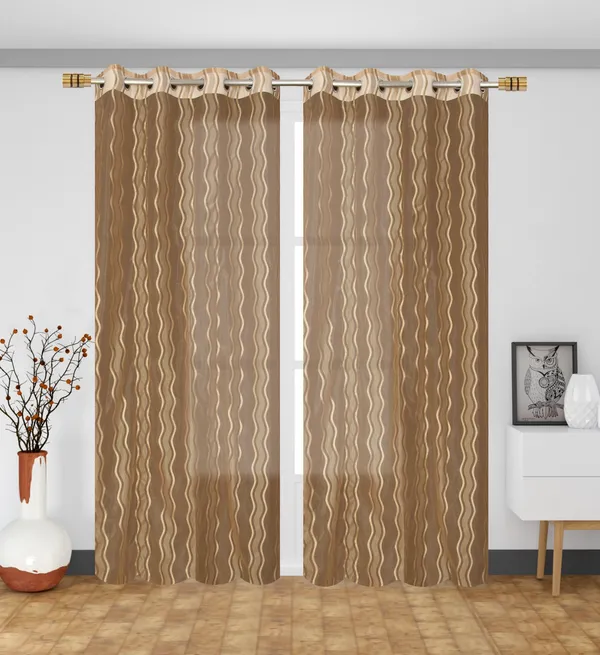 Pack_Of_2_Dark_Beige_Polyester_Curtains_For_Long_Door/Door/Window
