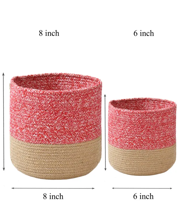 Red_Braided_Cotton_Baskets_|_Storage_Bins_Organizer_|_Laundry,_Toys_&_Planter_Basket-_Set_of_2_(8,_6_Inch)_-_Red