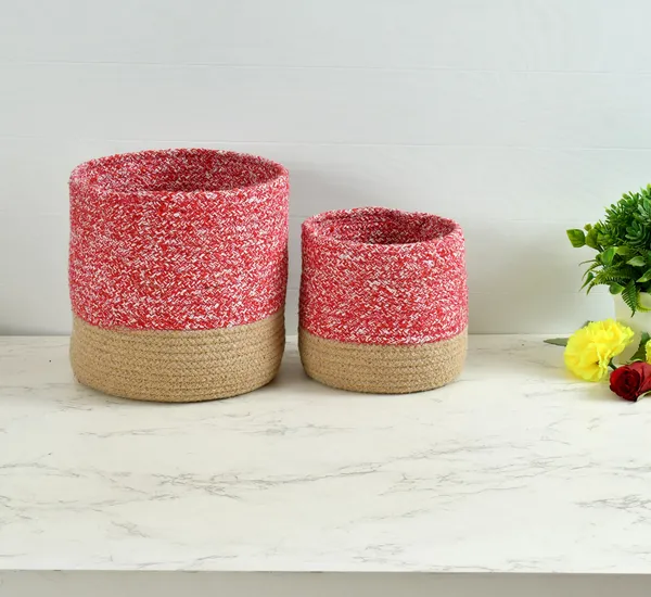 Red_Braided_Cotton_Baskets_|_Storage_Bins_Organizer_|_Laundry,_Toys_&_Planter_Basket-_Set_of_2_(8,_6_Inch)_-_Red
