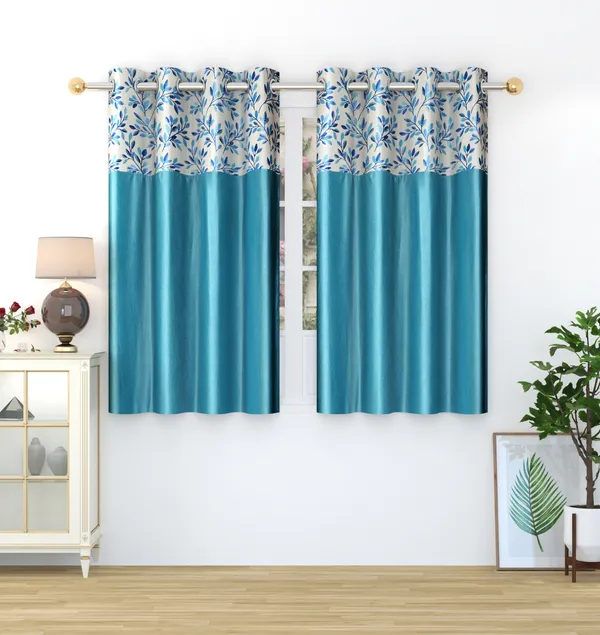Aqua_Blue_Designer_Fern_Pack_of_2_Polyester_Curtain_for_Window,_Door,_Long_Door