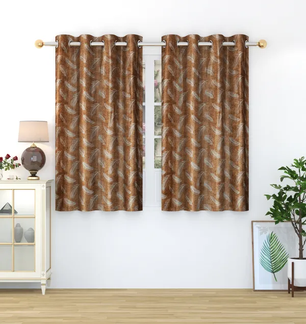 Pack_Of_2_Brown_Polyester_Curtains_For_Long_Door/Door/Window