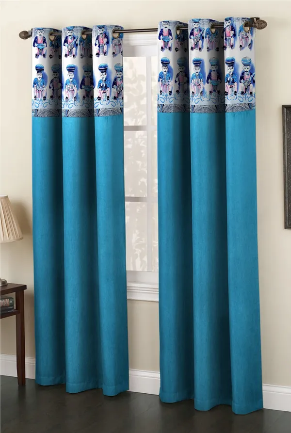 Pack_Of_2_Aqua_Blue_Polyester_Curtains_For_Long_Door/Door/Window