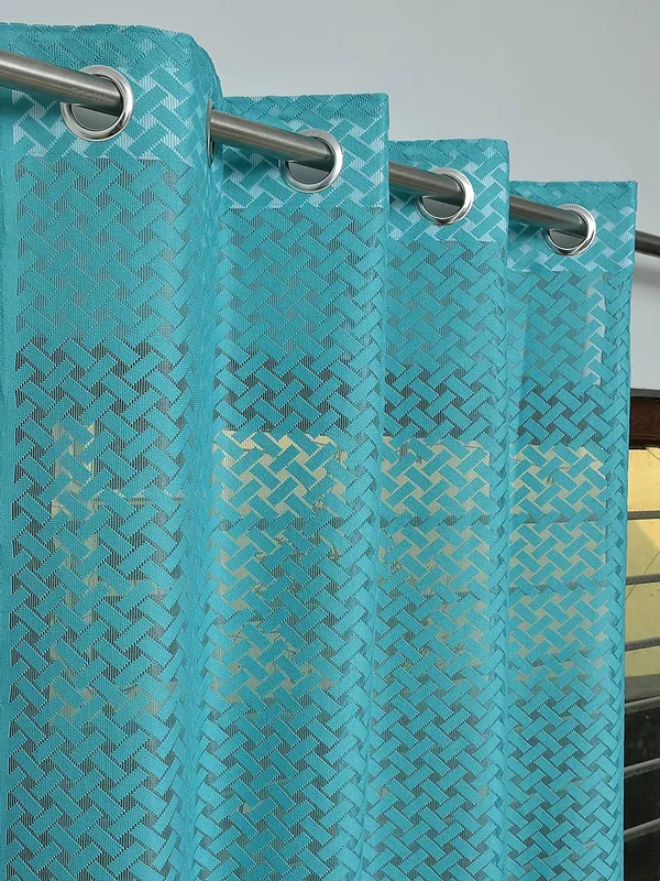 Pack_Of_2_Aqua_Blue_Polyester_Curtains_For_Long_Door/Door/Window
