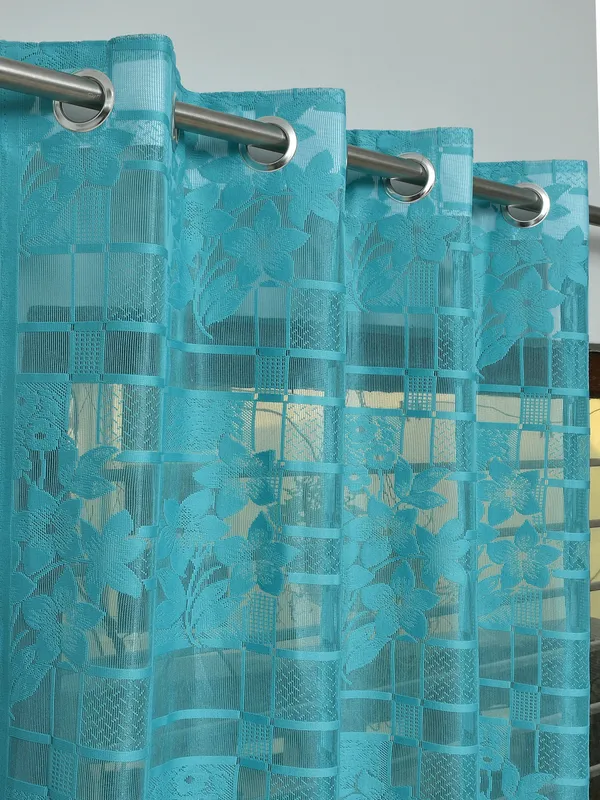 Pack_Of_2_Aqua_Blue_Polyester_Curtains_For_Long_Door/Door/Window