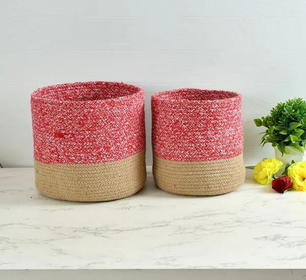 Red_Braided_Cotton_Baskets_|_Storage_Bins_Organizer_|_Laundry,_Toys_&_Planter_Basket-_Set_of_2_(10,_8_Inch)_-_Red