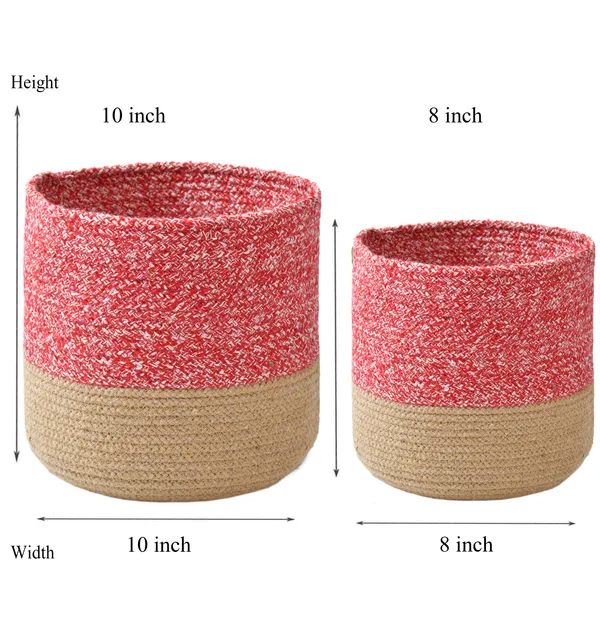 Red_Braided_Cotton_Baskets_|_Storage_Bins_Organizer_|_Laundry,_Toys_&_Planter_Basket-_Set_of_2_(10,_8_Inch)_-_Red