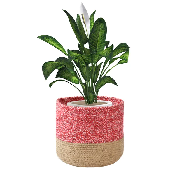 Red_Braided_Cotton_Baskets_|_Storage_Bins_Organizer_|_Laundry,_Toys_&_Planter_Basket-_Set_of_2_(10,_8_Inch)_-_Red