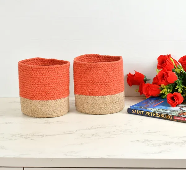 Orange_Braided_Cotton_Baskets_|_Storage_Bins_Organizer_|_Laundry,_Toys_&_Planter_Basket-_Set_of_2_(6_Inch)_-_Orange