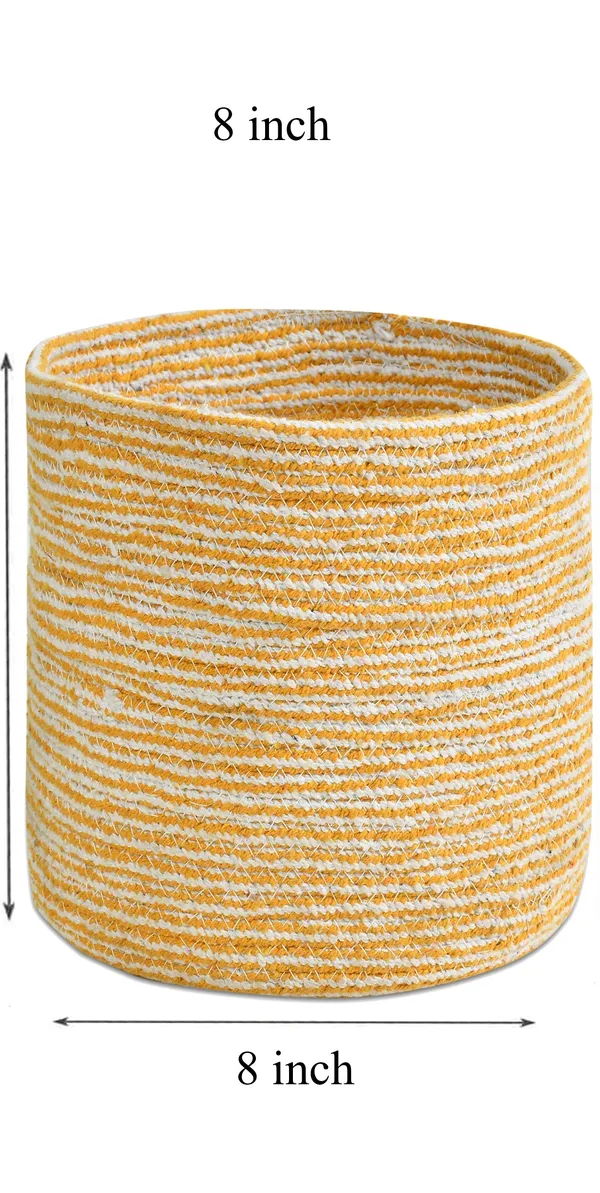 Yellow_Braided_Cotton_Baskets_|_Storage_Bins_Organizer_|_Laundry,_Toys_&_Planter_Basket-_Set_of_2_(8_Inch)_-_Yellow