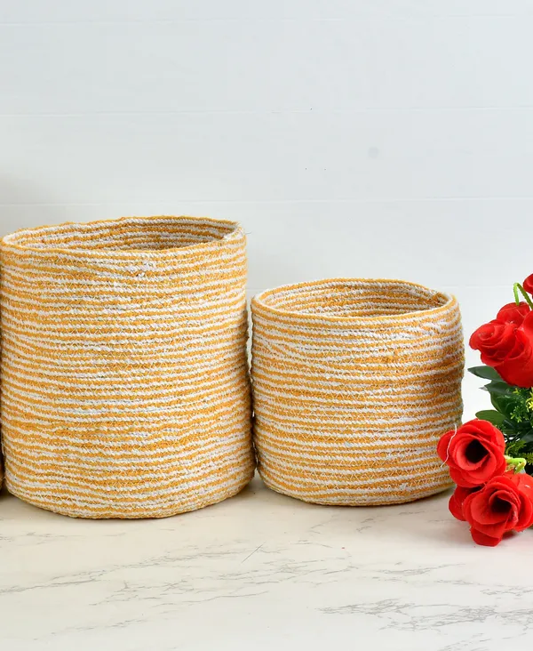 Yellow_Braided_Cotton_Baskets_|_Storage_Bins_Organizer_|_Laundry,_Toys_&_Planter_Basket-_Set_of_2_(8,_6_Inch)_-_Yellow