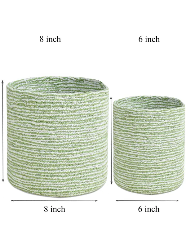 Green_Braided_Cotton_Baskets_|_Storage_Bins_Organizer_|_Laundry,_Toys_&_Planter_Basket-_Set_of_2_(8,_6_Inch)_-_Green