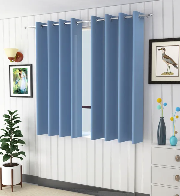 Pack_Of_2_Light_Blue_Polyester_Curtains_For_Long_Door/Door/Window