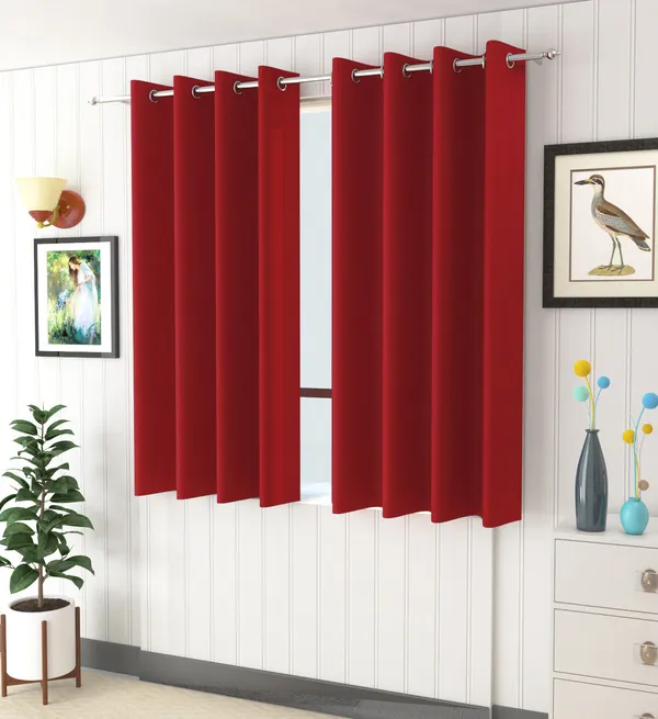 Pack_Of_2_Maroon_Polyester_Curtains_For_Long_Door/Door/Window
