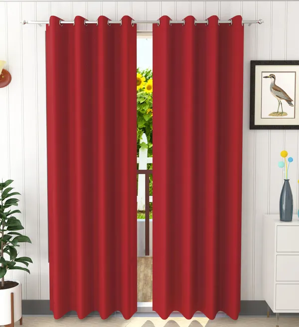 Pack_Of_2_Maroon_Polyester_Curtains_For_Long_Door/Door/Window