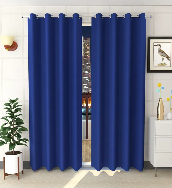 Pack_Of_2_Navy_Blue_Polyester_Curtains_For_Long_Door/Door/Window