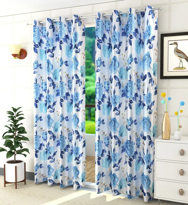 Blue_Pack_of_2_Polyester_Floral_Room_Darkening_Curtain_Panel_for_Door,_Window,_Long_Door