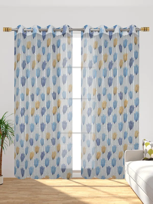 Pack_Of_2_Blue_Polyester_Curtains_For_Long_Door/Door/Window