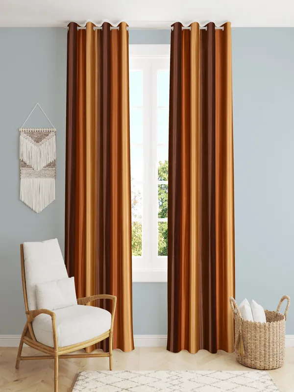Pack_Of_2_Brown_Polyester_Curtains_For_Long_Door/Door/Window