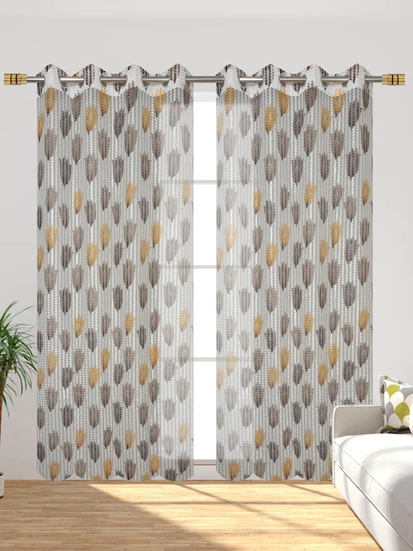 Pack_Of_2_Brown_Polyester_Curtains_For_Long_Door/Door/Window