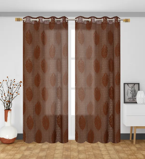 Pack_Of_2_Brown_Polyester_Curtains_For_Long_Door/Door/Window